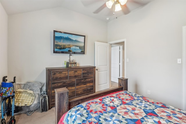 7203 Veal Station Rd, Weatherford, TX 76085 - carpeted bedroom featuring a ceiling fan and lofted ceiling