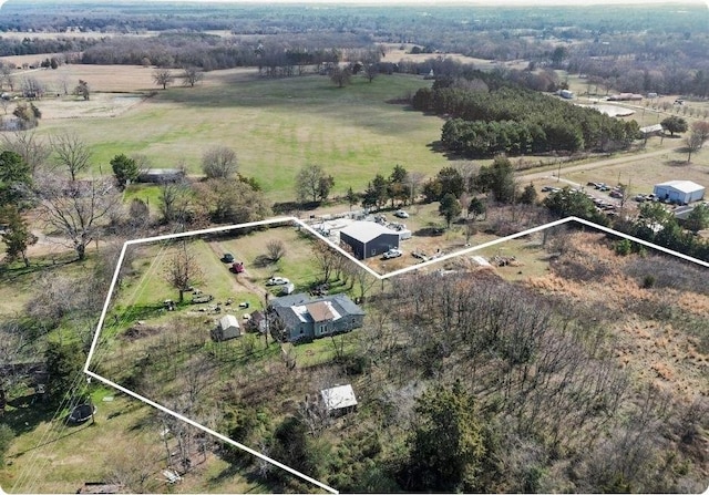 aerial view featuring a rural view