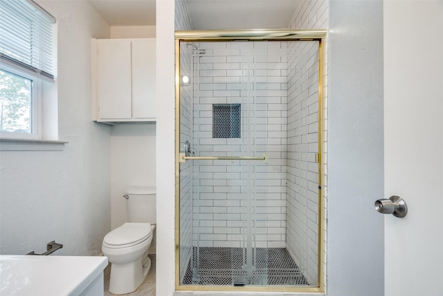 2828 Elk Grove Rd, Carrollton, TX 75007 - full bathroom with toilet, a stall shower, and vanity