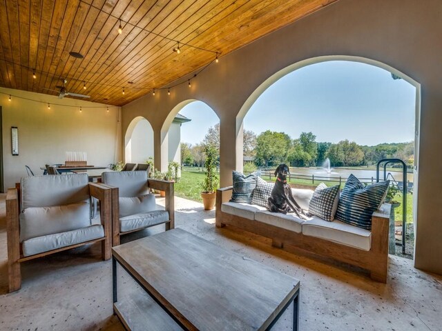 view of patio / terrace with an outdoor living space