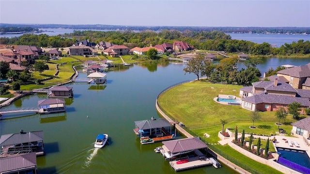 12479 Palmer Dr, Fort Worth, TX 76179 - aerial perspective of suburban area featuring a large body of water