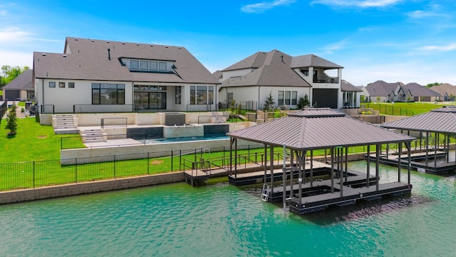 12479 Palmer Dr, Fort Worth, TX 76179 - dock with boat lift, a water view, and a residential view