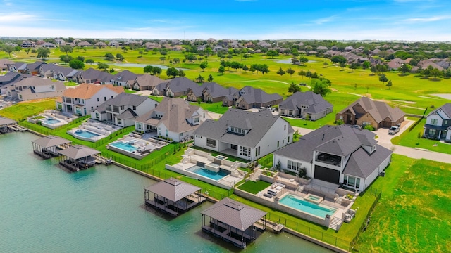 12479 Palmer Dr, Fort Worth, TX 76179 - aerial perspective of suburban area with a pool, a nearby body of water, and a golf club