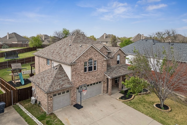 8312 Rancho De La Osa Trl, Mckinney, TX 75070 - traditional home featuring brick siding, driveway, a garage, and a shingled roof