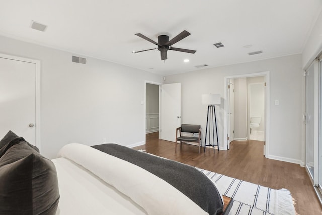 3139 Citation Dr, Dallas, TX 75229 - bedroom with wood finished floors, recessed lighting, baseboards, and ceiling fan