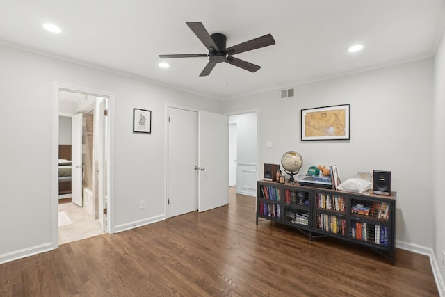 3139 Citation Dr, Dallas, TX 75229 - bedroom featuring wood finished floors, recessed lighting, baseboards, ornamental molding, and ensuite bathroom