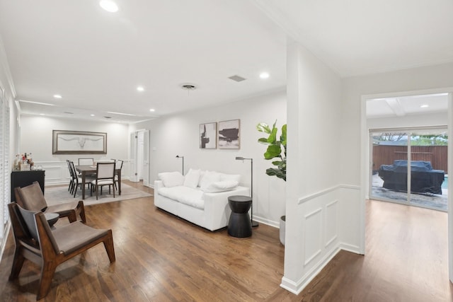 3139 Citation Dr, Dallas, TX 75229 - living area with wood finished floors, recessed lighting, and baseboards