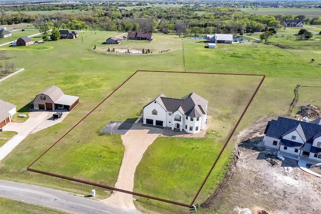 1060 Cypress Point Dr, Gunter, TX 75058 - view from above of property featuring property parcel outlined