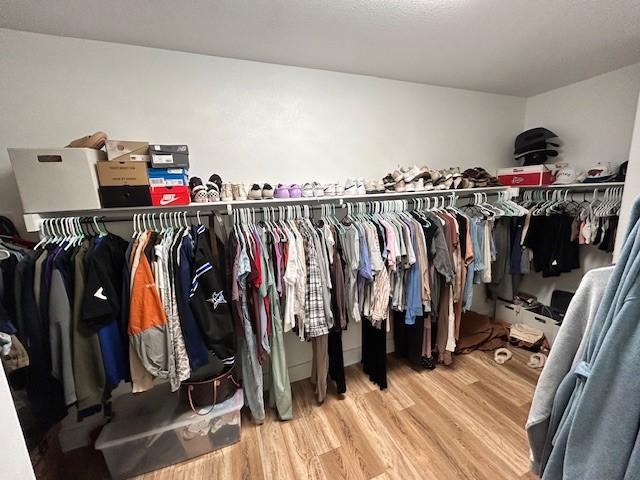spacious closet featuring wood finished floors