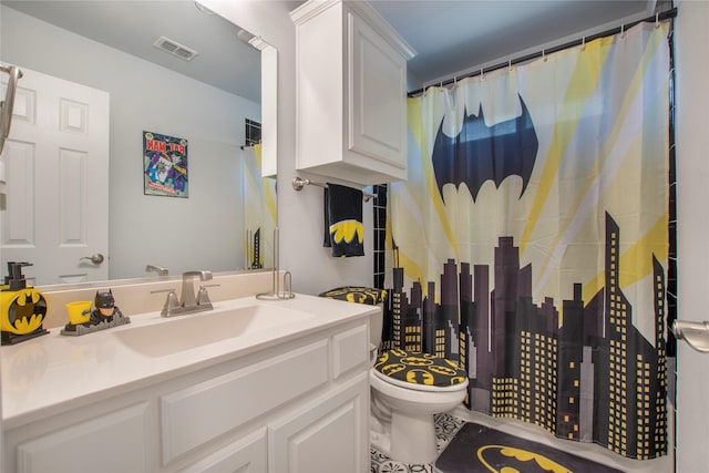 1121 Red Hawk Ln, Forney, TX 75126 - bathroom featuring vanity, toilet, and a shower with curtain