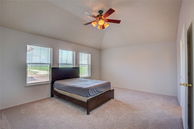 3331 Midstream Ct, Mesquite, TX 75181 - carpeted bedroom featuring lofted ceiling, ceiling fan, and baseboards