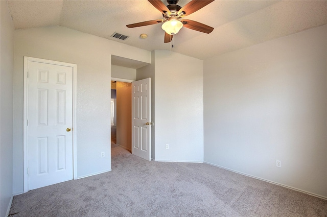 3331 Midstream Ct, Mesquite, TX 75181 - unfurnished bedroom with carpet flooring, vaulted ceiling, a ceiling fan, and baseboards