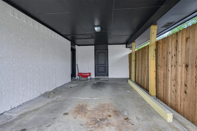 view of garage