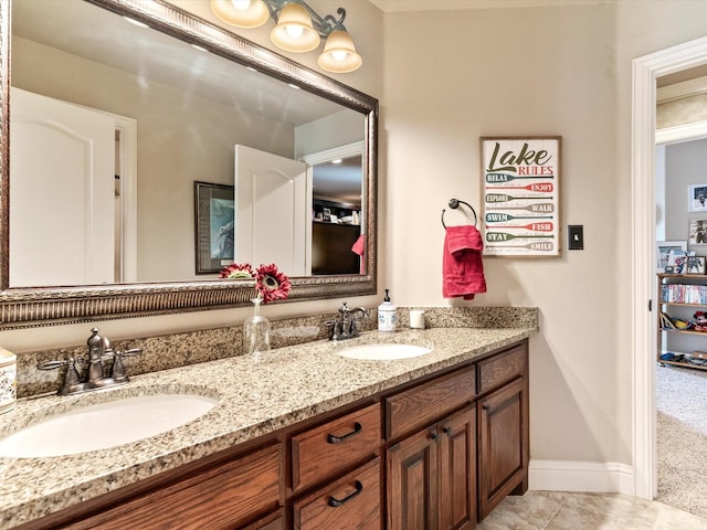 9 Eagle Pt N Unit A, Azle, TX 76020 - bathroom featuring double vanity and baseboards