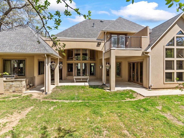 9 Eagle Pt N Unit A, Azle, TX 76020 - rear view of property with a balcony, stucco siding, and exterior kitchen
