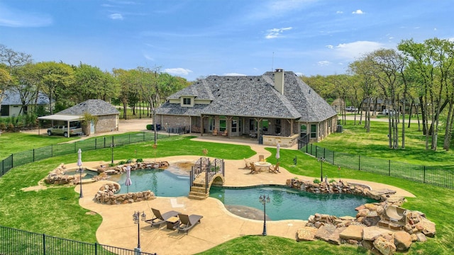 7545 Colton Ln, Pilot Point, TX 76258 - view of swimming pool with a patio area