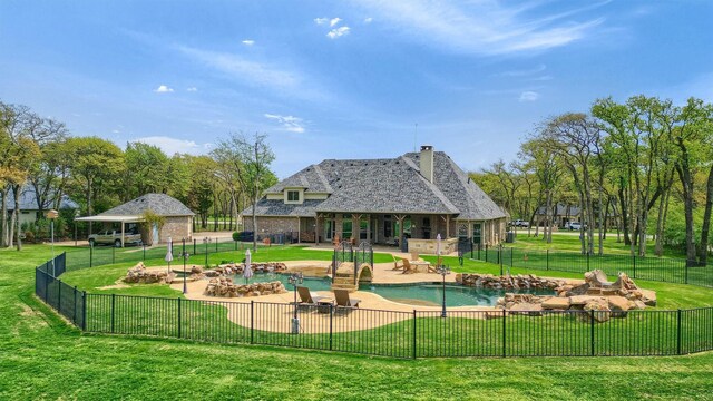 7545 Colton Ln, Pilot Point, TX 76258 - view of home's community with a swimming pool, a patio, and a gazebo