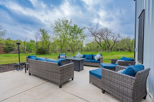 view of patio with an outdoor hangout area