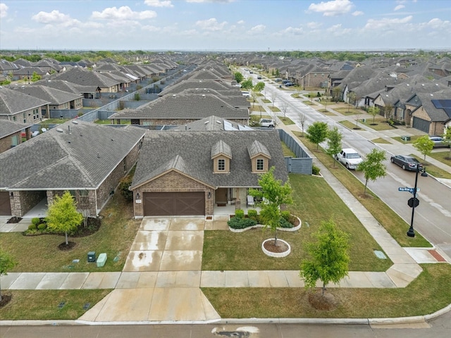aerial view with a residential view