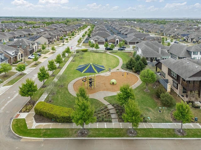 aerial view with a residential view