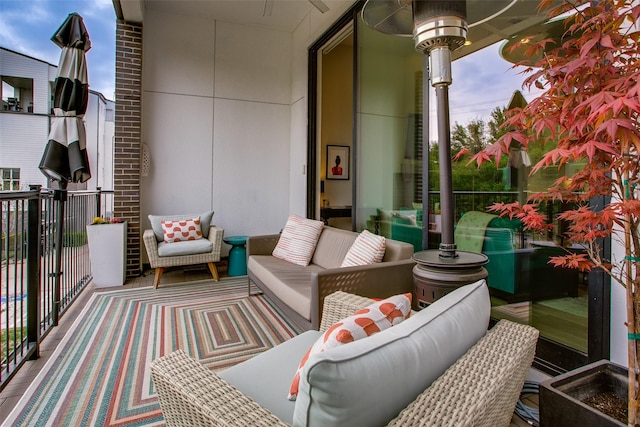 balcony featuring an outdoor living space