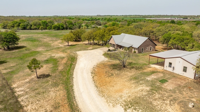 aerial view with a rural view