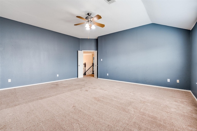 1179 Marquette Dr, Frisco, TX 75033 - unfurnished room with a ceiling fan, carpet, lofted ceiling, and baseboards