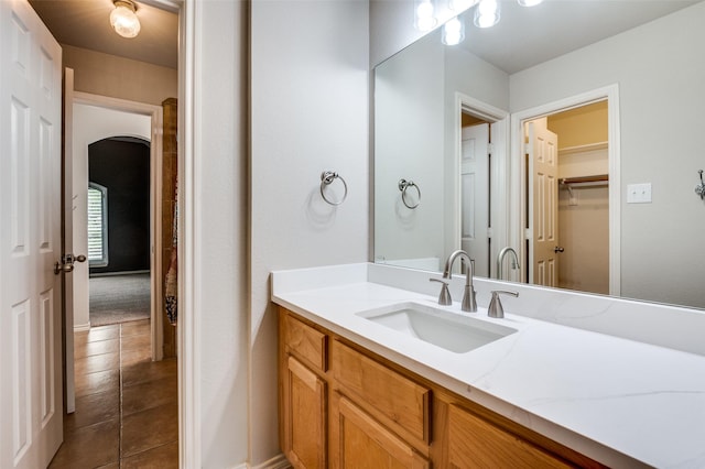 1179 Marquette Dr, Frisco, TX 75033 - bathroom with vanity, tile patterned floors, and baseboards