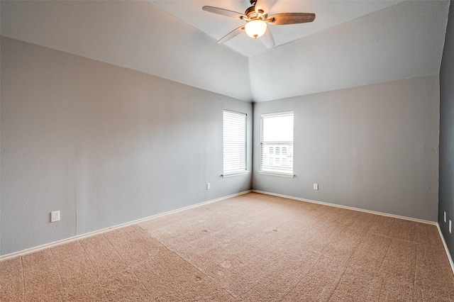 1179 Marquette Dr, Frisco, TX 75033 - carpeted spare room with ceiling fan, vaulted ceiling, and baseboards