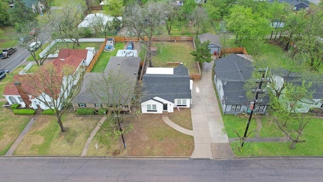 aerial view featuring a residential view