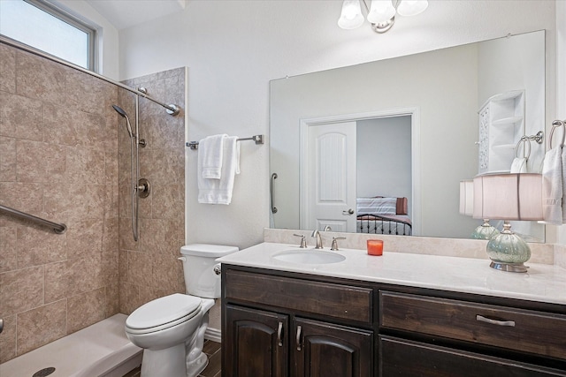 208 Equestrian Ln, Hickory Creek, TX 75065 - bathroom featuring a tile shower, vanity, and ensuite bath