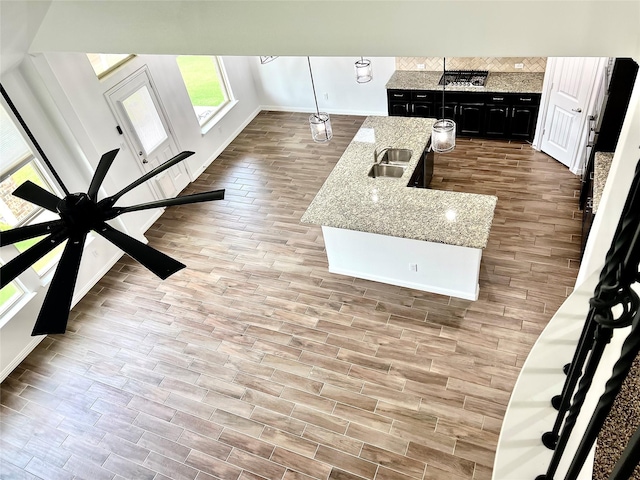 208 Equestrian Ln, Hickory Creek, TX 75065 - interior space featuring wood finished floors and ceiling fan