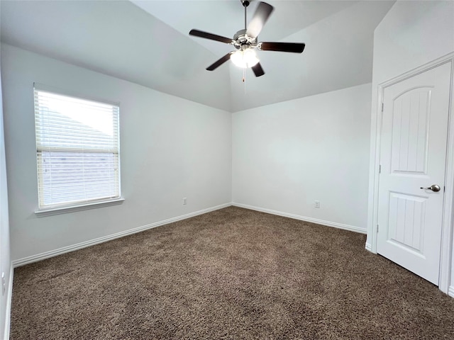 208 Equestrian Ln, Hickory Creek, TX 75065 - spare room featuring carpet, ceiling fan, and lofted ceiling