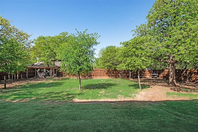 207 Shady Oaks Dr, Runaway Bay, TX 76426 - view of yard with a gazebo and a fenced backyard