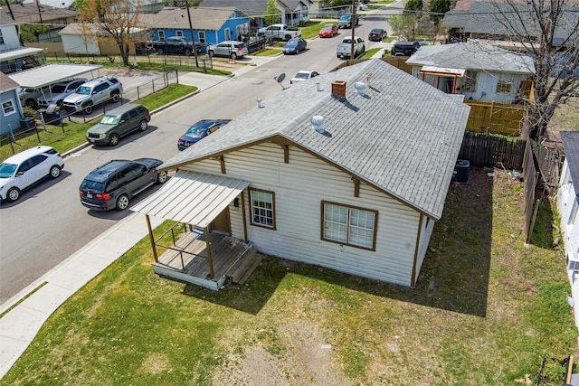 bird's eye view with a residential view
