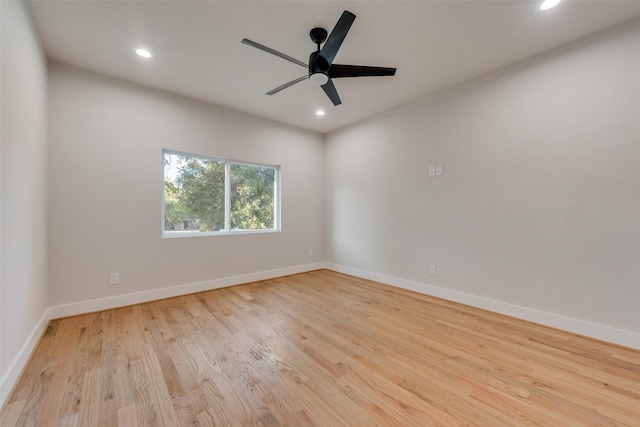 1623 Lansford Ave, Dallas, TX 75224 - unfurnished room with baseboards, wood finished floors, ceiling fan, and recessed lighting