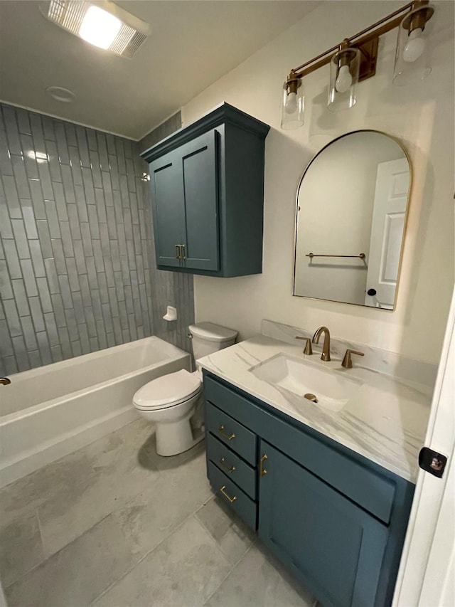 240 Wells St, Emory, TX 75440 - bathroom featuring toilet, vanity, bathing tub / shower combination, and tile patterned floors