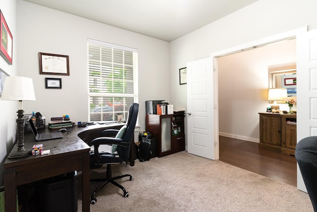 1702 Knollwood Rd, Wylie, TX 75098 - home office featuring light carpet and baseboards