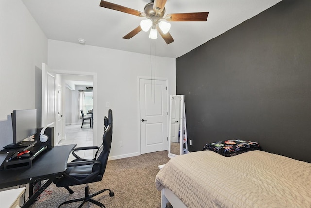 9100 Pearfield Rd, Fort Worth, TX 76179 - bedroom featuring light colored carpet, baseboards, and a ceiling fan