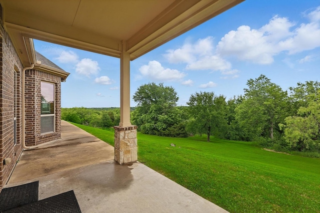 view of yard with a patio