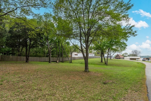 view of yard with fence