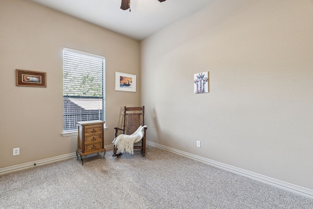4513 Cherokee Dr, Mckinney, TX 75072 - sitting room with ceiling fan, carpet, and baseboards