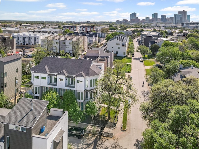 276 Currie St, Fort Worth, TX 76107 - birds eye view of property with a city view