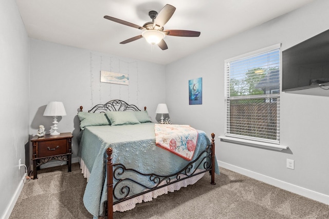 1321 S Montgomery St, Sherman, TX 75090 - bedroom featuring carpet flooring, baseboards, and a ceiling fan