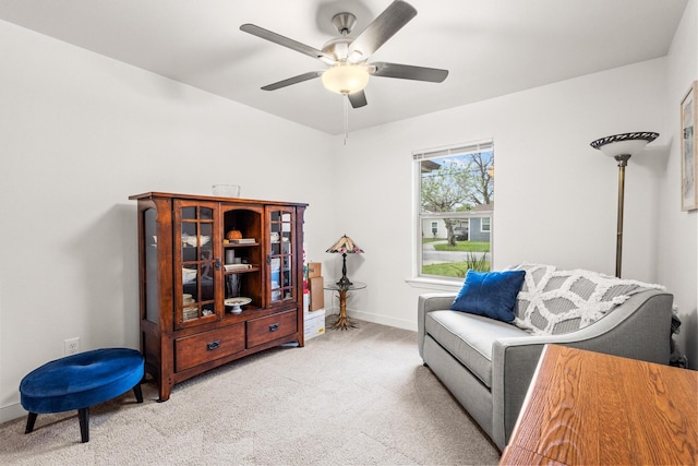 1321 S Montgomery St, Sherman, TX 75090 - sitting room featuring carpet, baseboards, and a ceiling fan