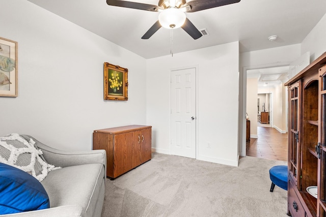 1321 S Montgomery St, Sherman, TX 75090 - sitting room featuring carpet, ceiling fan, and baseboards