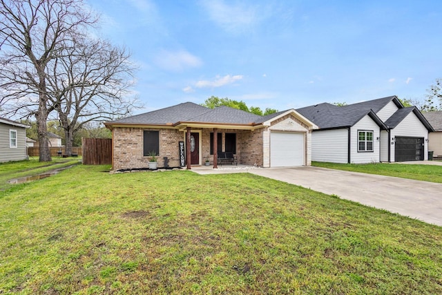 1321 S Montgomery St, Sherman, TX 75090 - single story home featuring an attached garage, brick siding, driveway, covered porch, and a shingled roof