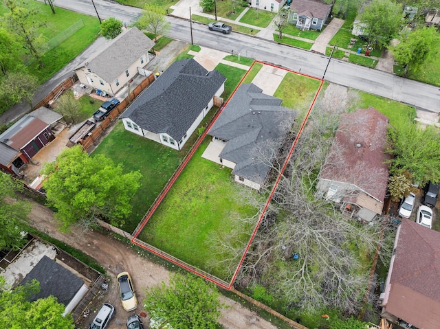 1321 S Montgomery St, Sherman, TX 75090 - aerial view of residential area with property boundaries highlighted