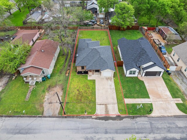 1321 S Montgomery St, Sherman, TX 75090 - aerial perspective of suburban area with property parcel outlined
