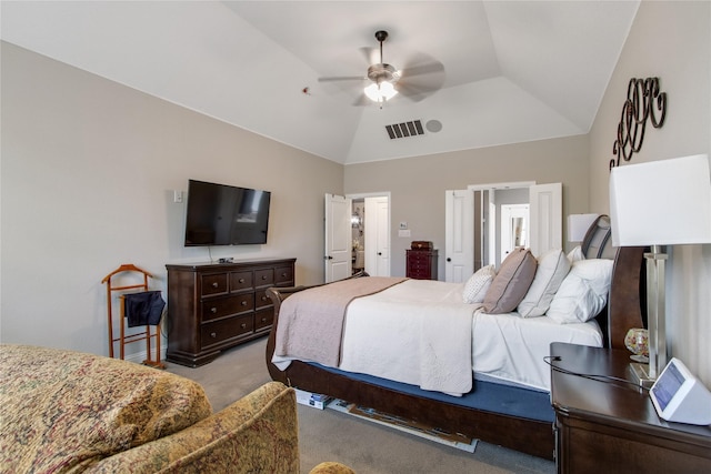 813 Pier St, Little Elm, TX 76227 - carpeted bedroom with lofted ceiling and a ceiling fan